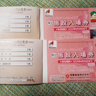 ハワイアンズ　入場券７枚　株主優待券(遊園地/テーマパーク)