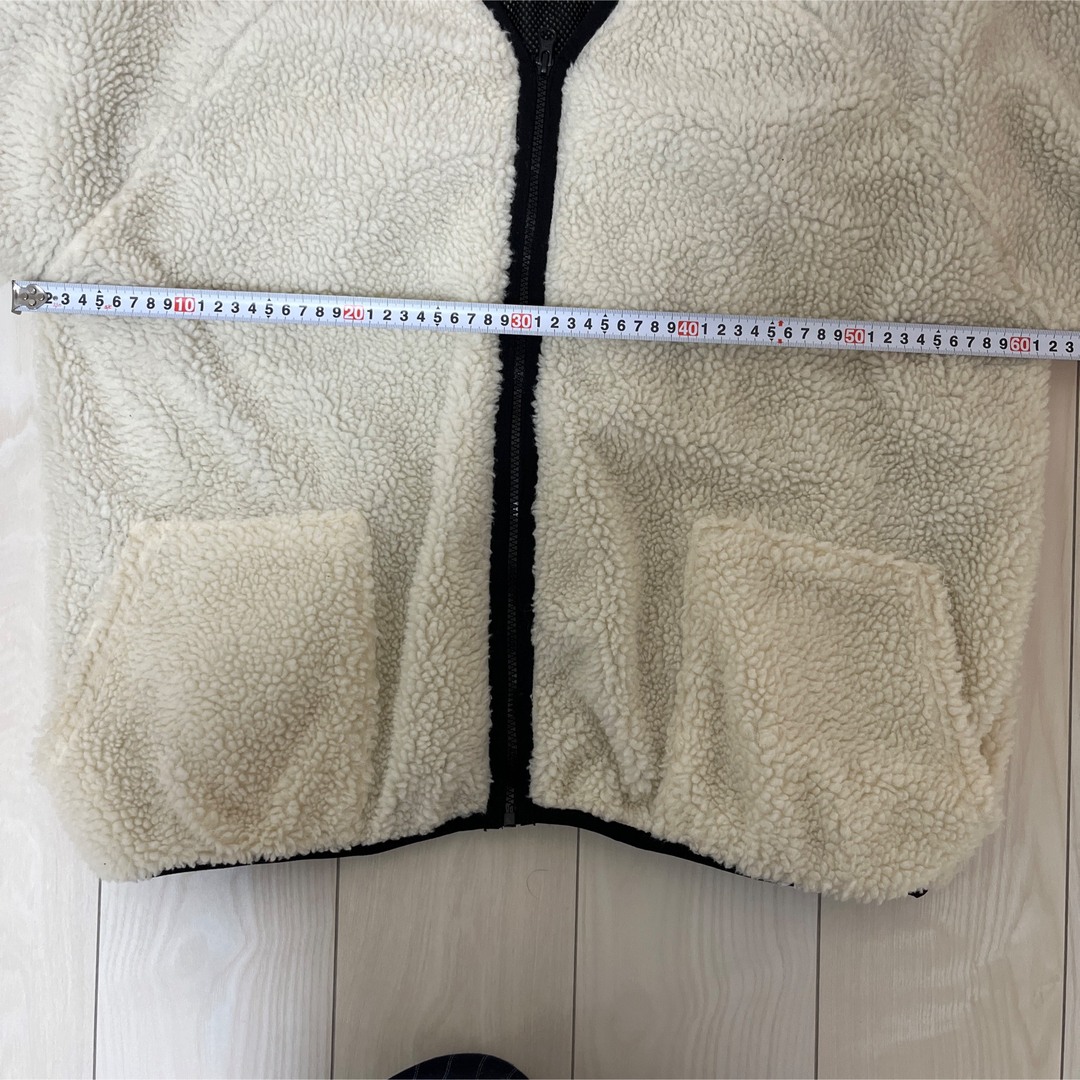しまむら(シマムラ)のプチプラのアヤ　ジップアップブルゾン　ホワイト　ボア素材　モコモコ　大きいサイズ レディースのジャケット/アウター(ブルゾン)の商品写真