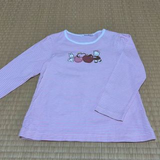 ファミリア(familiar)の美品　ファミリア　長袖Ｔシャツ　ピンクボーダー(Tシャツ/カットソー)