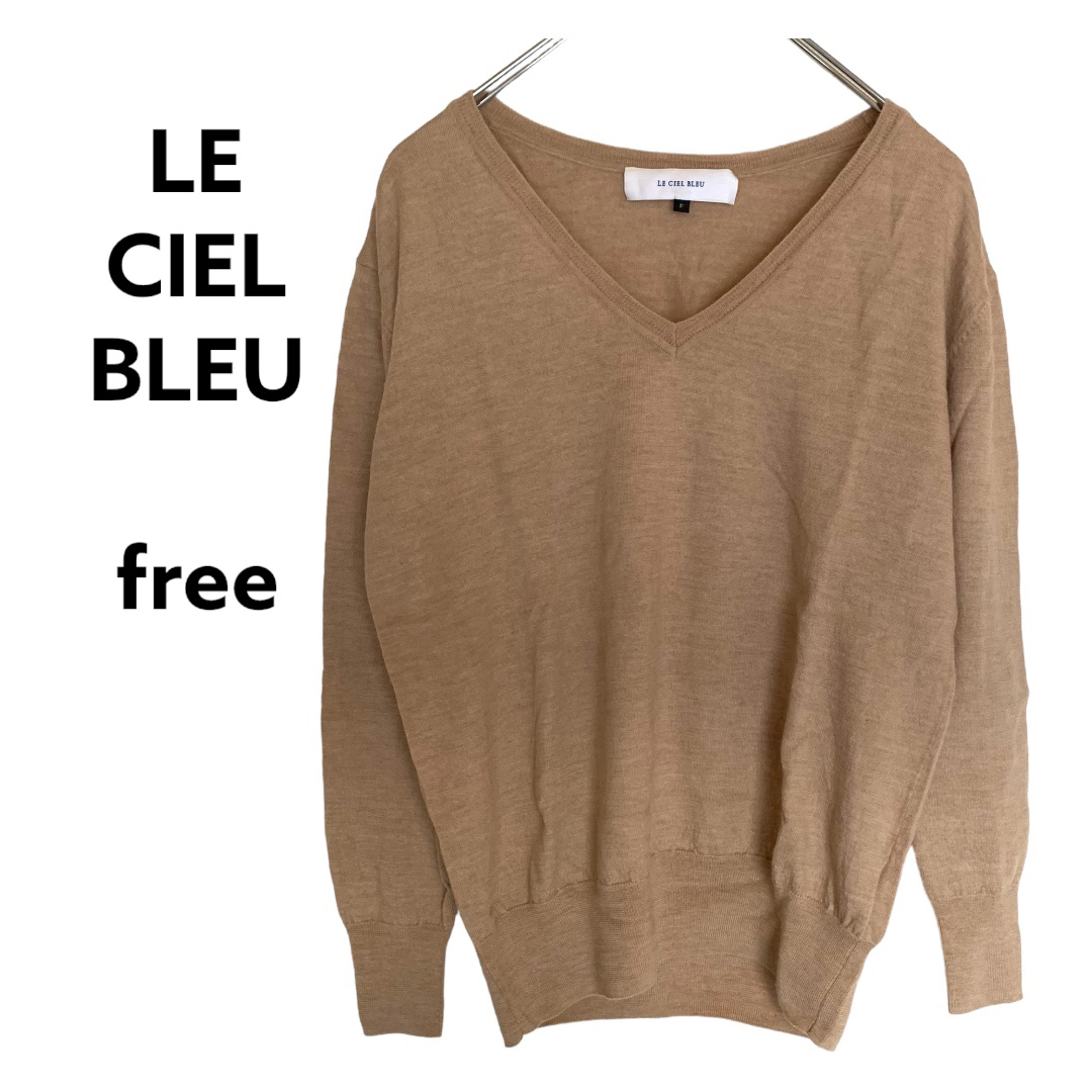 LE CIEL BLEU(ルシェルブルー)の美品  LE CIEL BLEU  ルシェルブルー Vネック定番ニット フリー レディースのトップス(ニット/セーター)の商品写真