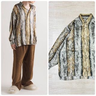 アクネストゥディオズ(Acne Studios)のAcne Studios ファー プリント オーバーサイズ シャツ サイズ 44(シャツ)