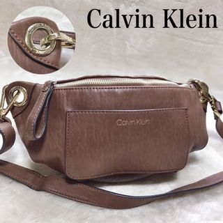 カルバンクライン(Calvin Klein)の美品 Calvin Klein オールレザー ウエストバッグ ボディバッグ(ボディバッグ/ウエストポーチ)