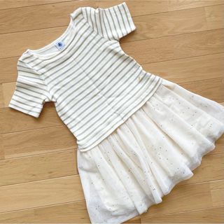 プチバトー(PETIT BATEAU)のプチバトー　5ans110cm カットソーワンピース(ワンピース)