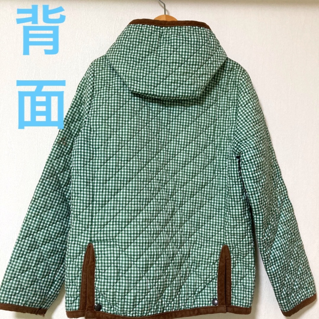 THE SMOCK SHOP(スモックショップ)の少し訳あり　緑白ギンガムチェックのキルティング長袖ジャンパー　ジャケット レディースのジャケット/アウター(ブルゾン)の商品写真