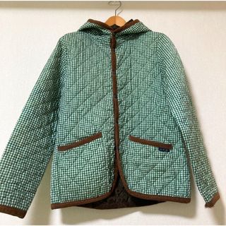 THE SMOCK SHOP - 少し訳あり　緑白ギンガムチェックのキルティング長袖ジャンパー　ジャケット