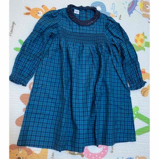 ファミリア90　水色ストライプワンピース②キッズ服女の子用(90cm~)