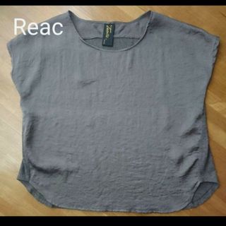 レアック(REAC)のTシャツ Reac レアック　プルオーバー　フレンチスリーブ　茶　　カットソー(カットソー(半袖/袖なし))