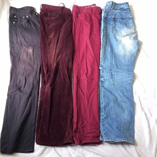 ギャップ(GAP)の古着 まとめ売りコットンパンツブランドMIX 4枚セット (メンズ Lサイズ)(ワークパンツ/カーゴパンツ)