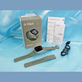 Fitbit Versa 3 ゴールド/オリーブ GPS搭載スマートウォッチ(その他)