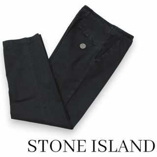 ストーンアイランド(STONE ISLAND)のストーンアイランド　ロゴパッチ　コットンパンツ　ガーメントダイ　ネイビー　30(チノパン)