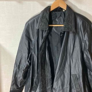 レザージャケット コート 革ジャン レザー アウター 古着 ビンテージ *124(レザージャケット)