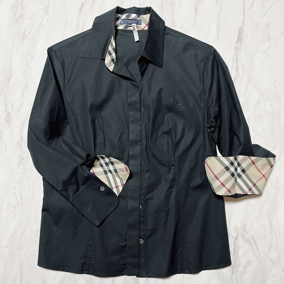Burberry バーバリー　シャツ　yシャツ　チェック　42 ブラック　スーツ | フリマアプリ ラクマ
