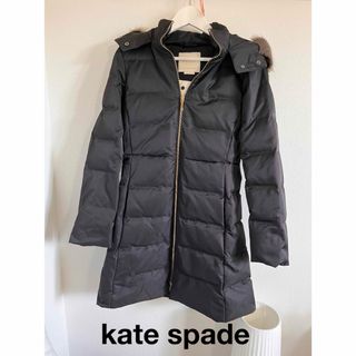 ケイトスペードニューヨーク(kate spade new york)のkate spade ケイトスペード ダウンジャケット コート ブラック 水玉(ダウンコート)