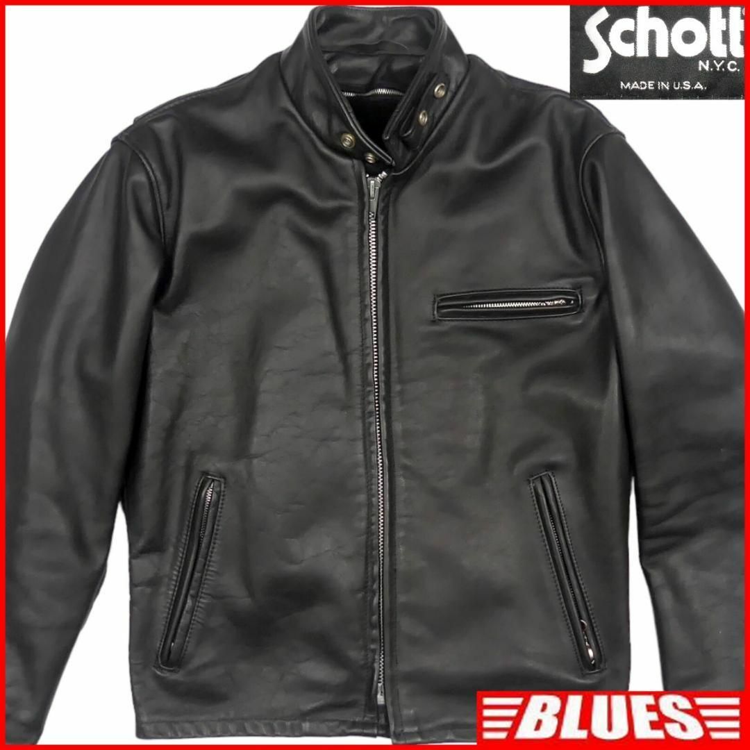 schott(ショット)のSchott ショット 40 ライダースジャケット Lシングル 黒 JJ713 メンズのジャケット/アウター(ライダースジャケット)の商品写真