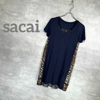 サカイ(sacai)の『sacai』サカイ (2) レオパード切り替え チュニックワンピース(Tシャツ(半袖/袖なし))