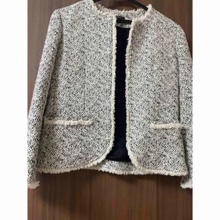 セオリー ツイードジャケット ノーカラージャケット(レディース)の通販 セオリー ツイードジャケット ノーカラージャケット(レディース)の通販