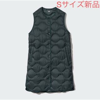 60cm肩幅ユニクロ シームレスダウンショートコート M 緑系 UNIQLO レディース  221111