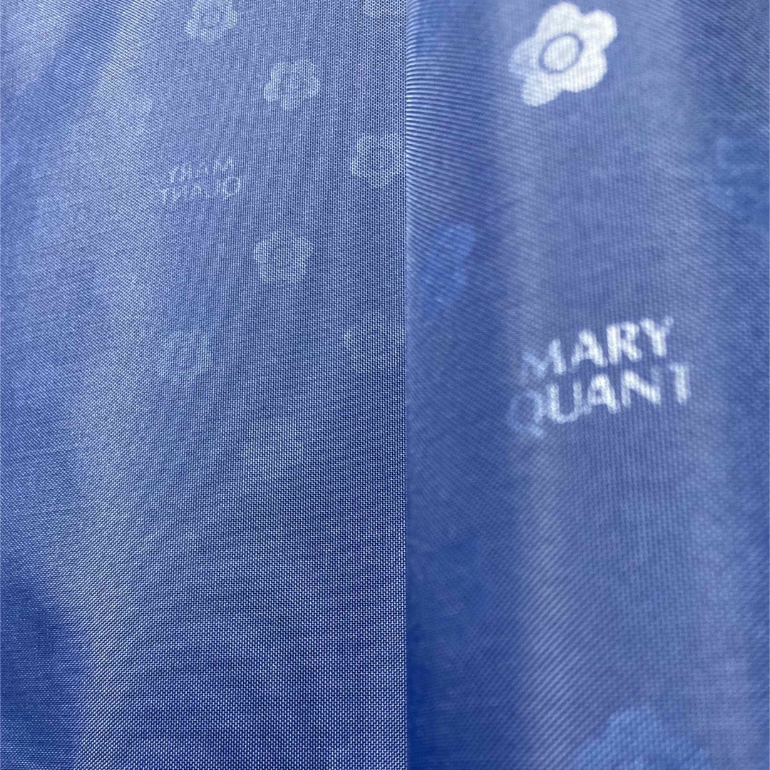 MARY QUANT(マリークワント)の★新品★マリークワント「MARYQUANT」布地★濃いめ青色★デイジー柄とロゴ① ハンドメイドの素材/材料(生地/糸)の商品写真