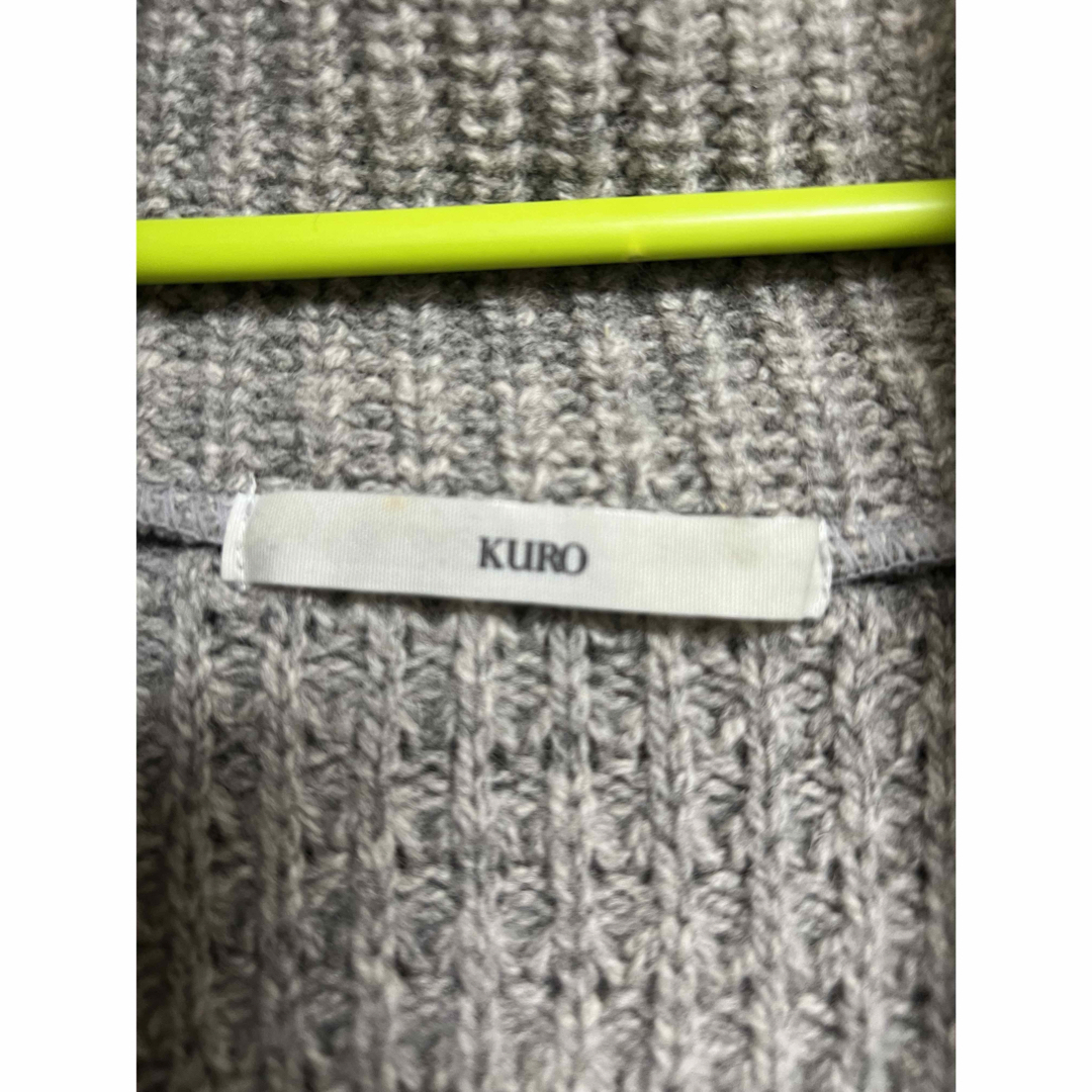 KURO(クロ)の値下げ・激安！　KURO ニットカーディガン　グレー　 メンズのトップス(ニット/セーター)の商品写真