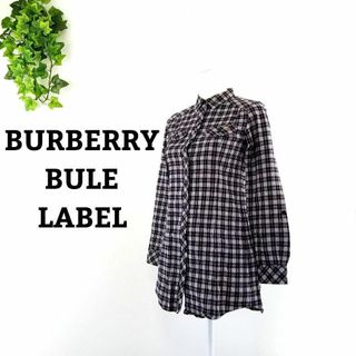 バーバリーブルーレーベル(BURBERRY BLUE LABEL)のBURBERRY バーバリー ブルーレーベル シャツ ワンピース 三陽商会 36(シャツ/ブラウス(長袖/七分))