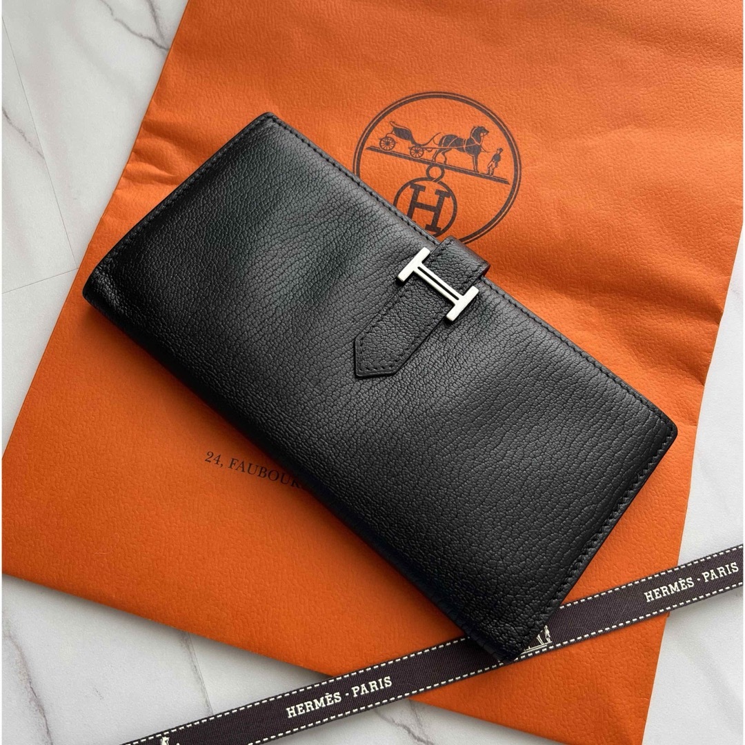 超人気新品 68 ベアン HERMES 美品 HERMES 2つ折り エルメス 68 美品