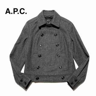 アーペーセー(A.P.C)の☆良品 アーペーセー ヘリンボーン ウール ナポレオン ジャケット Pコート(テーラードジャケット)