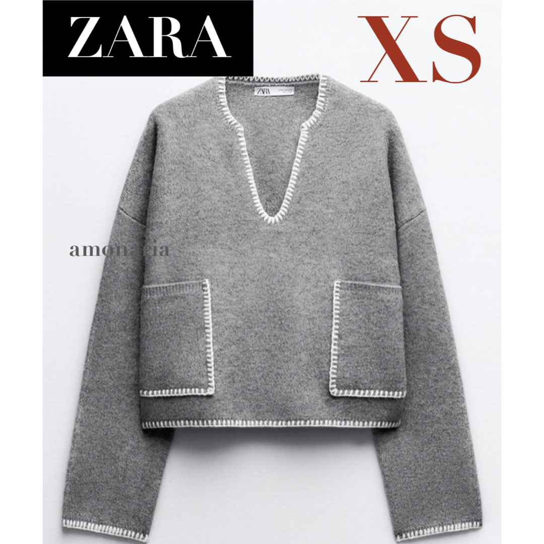 【3/7まで限定出品＊新品】ZARA ステッチニットセーター　ニットセーター