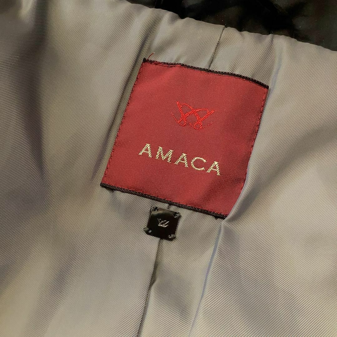 AMACA(アマカ)の【抜群なシルエット】AMACA アマカ ロングダウンコート 38 ブラック レディースのジャケット/アウター(ダウンジャケット)の商品写真