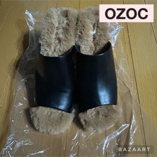 オゾック(OZOC)のOZOC♡インソールファーサンダル ミュール Lサイズ(サンダル)