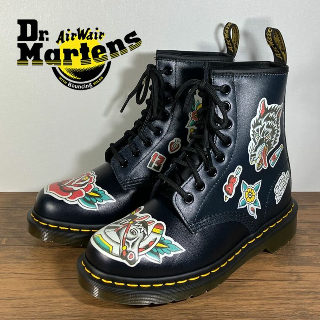 美品 Dr.Martens 1460 CHRIS コラボ タトゥー 紺 UK4