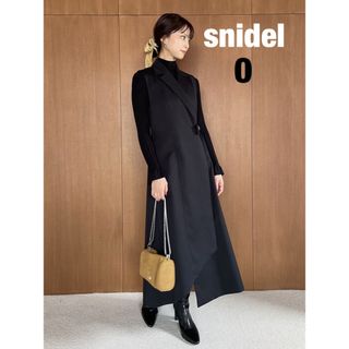 スナイデル　snidel ノースリテーラードロングワンピース　ブラック　0★新品