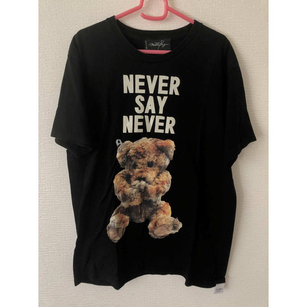 Tシャツ(半袖/袖なし)milkboy NEVER BEAR クマ 熊 テディベア Tシャツ ブラック