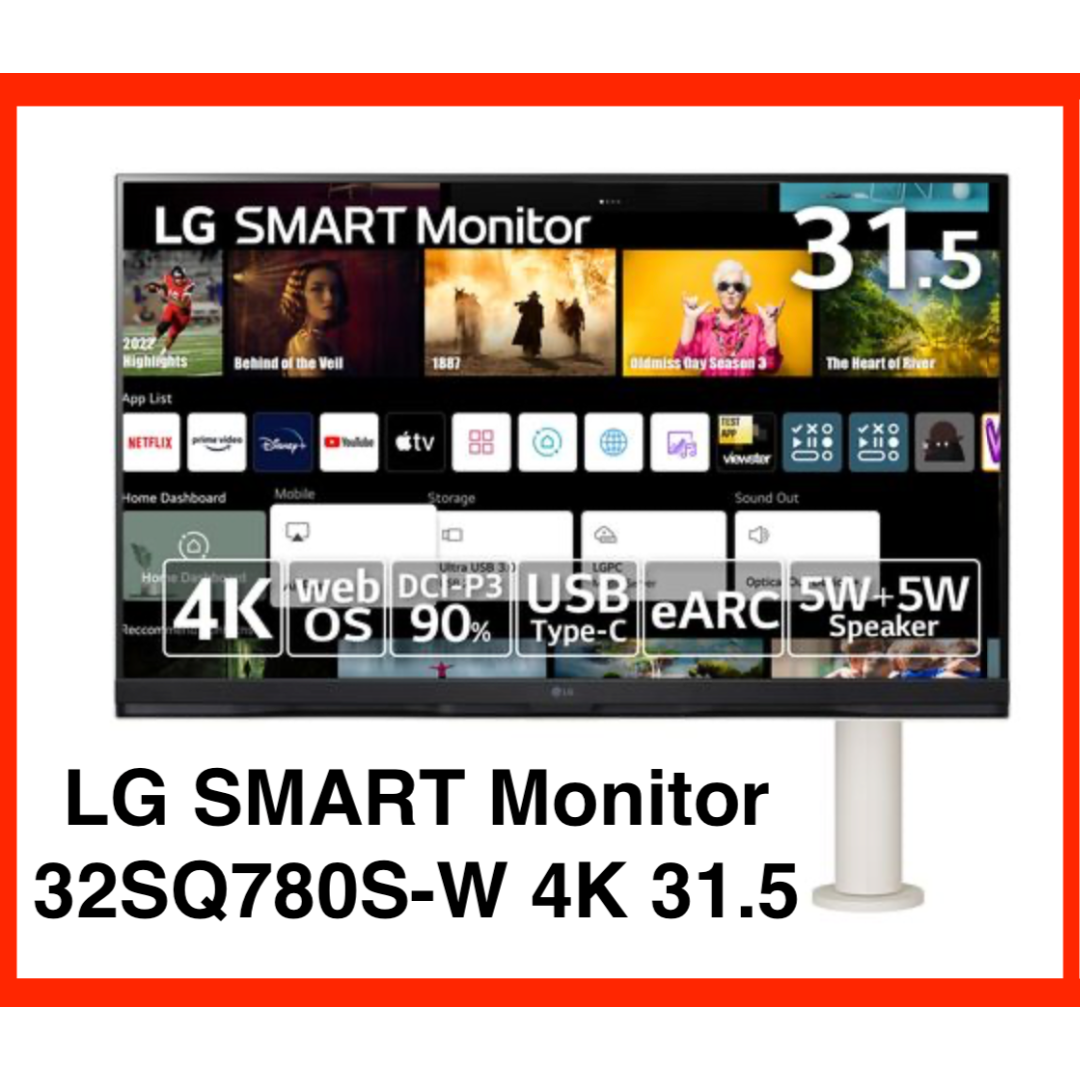 LG Electronics(エルジーエレクトロニクス)のLG 32SQ780S-W SMART Monitor 31.5型 4K 送料込 スマホ/家電/カメラのPC/タブレット(ディスプレイ)の商品写真