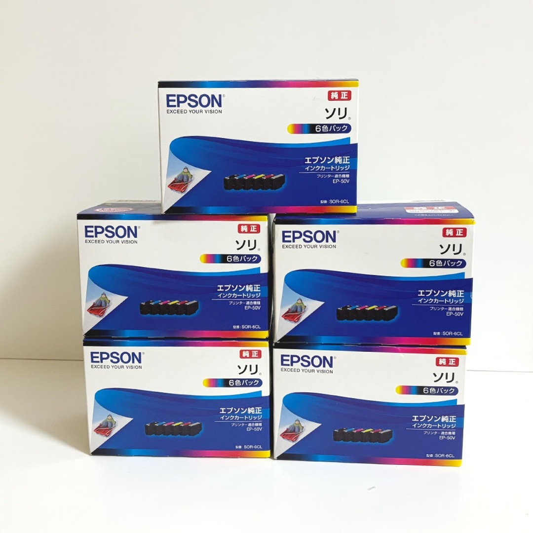 EPSON エプソン インクカートリッジ SOR-6CL ソリ純正未開封５箱PC/タブレット