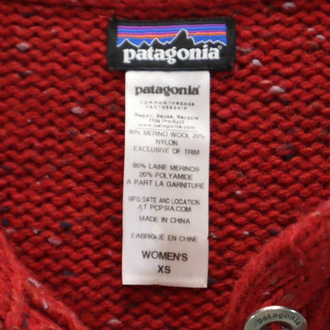 patagonia(パタゴニア)のパタゴニア アウトドア 長袖 ウールブレンド ニット パーカー XS レッド patagonia プルオーバー レディース 古着 【240110】 レディースのトップス(パーカー)の商品写真