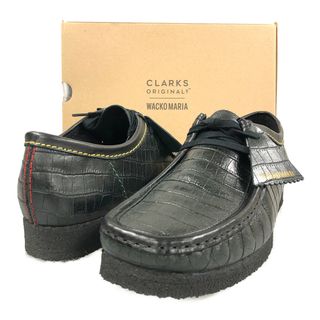 ワコマリア(WACKO MARIA)のWACKO MARIA ワコマリア × CLARKS クラークス Wallabee ワラビー シューズ ブラック 8=26cm 正規品 / 33187(デッキシューズ)