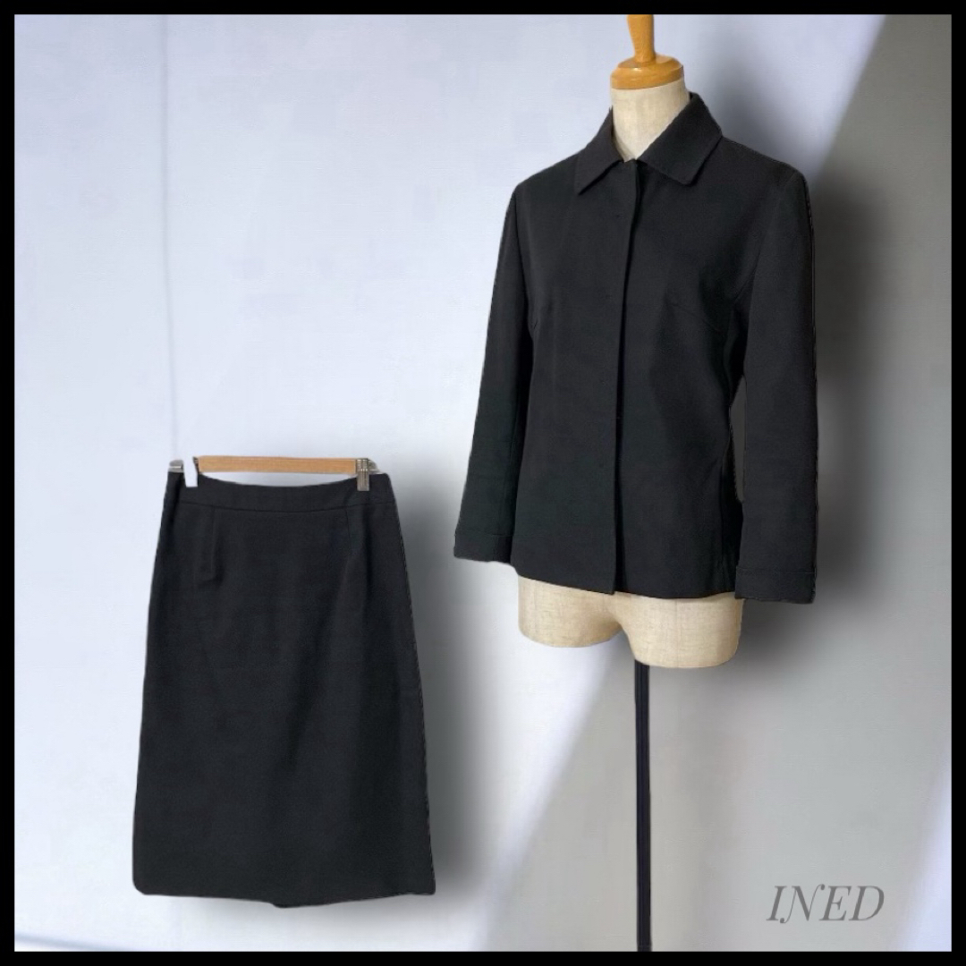 INED(イネド)の【INED】 比翼仕立てスカートスーツ   強ストレッチ レディースのフォーマル/ドレス(スーツ)の商品写真