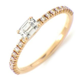 カルティエ(Cartier)のカルティエ Cartier リング エタンセル ドゥ B4216749 1ポイント エメラルドカット ダイヤモンド 0.18ct ハーフ サークル 20ポイント ラウンドカット ダイヤモンド K18PG 8.5号 / #49 【中古】(リング(指輪))