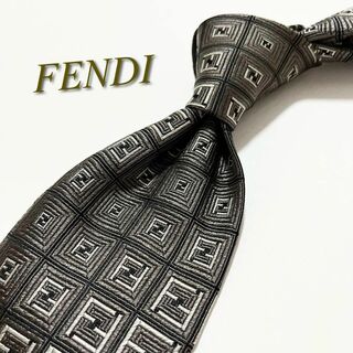 FENDI - 【未使用品】FENDI ハイブランドネクタイ くすみ緑 ズッカ柄