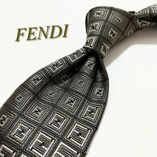 フェンディ(FENDI)の激レア★【美品】フェンディ ネクタイ ズッカ柄 FF イタリア製 ジャカード織(ネクタイ)