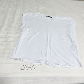 ザラ(ZARA)のZARA ザラ　ノースリーブ シャツ　ホワイト　Sサイズ(Tシャツ(半袖/袖なし))