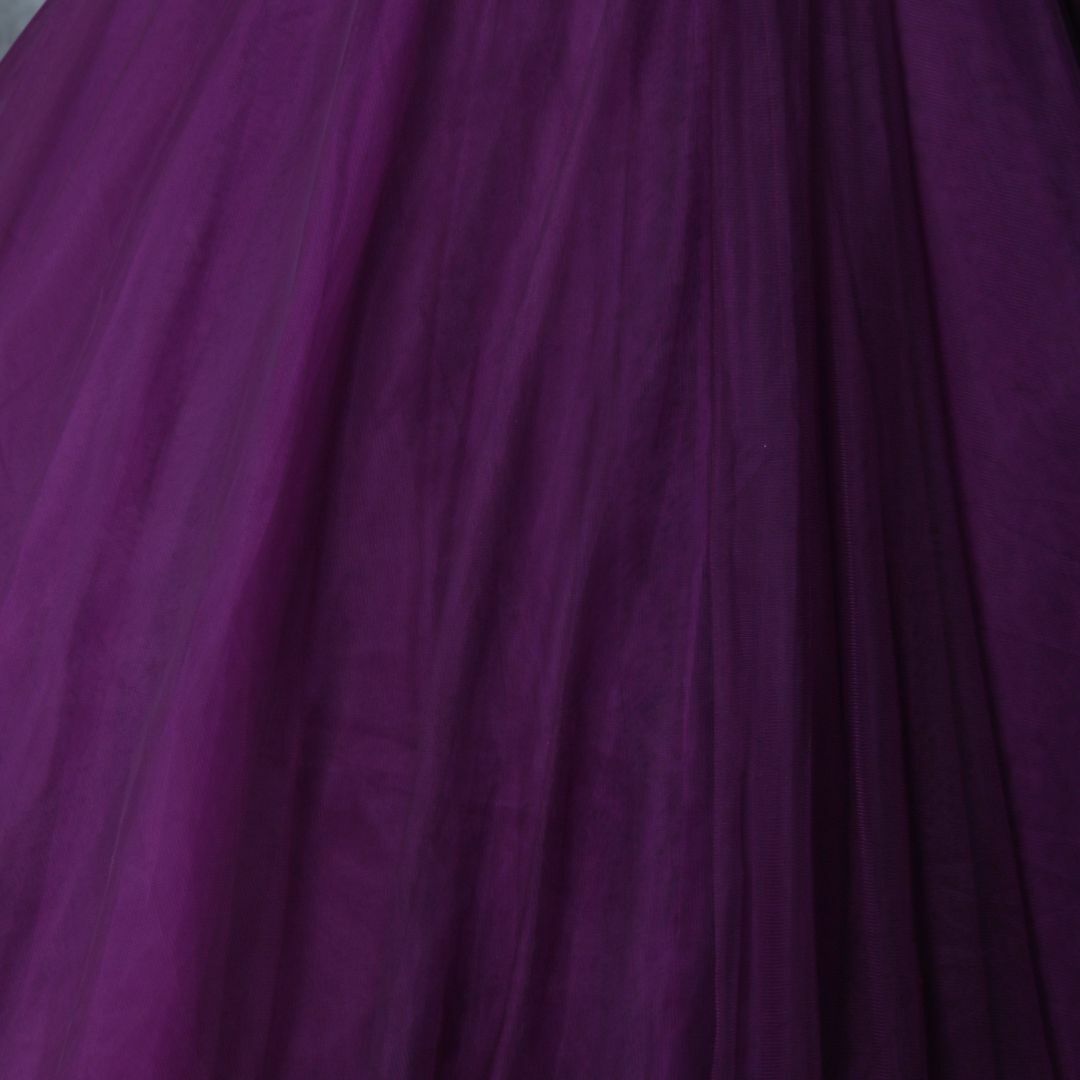 エレガント カラードレス パープル Aライン プリンセスライン ファスナー披露宴 レディースのフォーマル/ドレス(ウェディングドレス)の商品写真