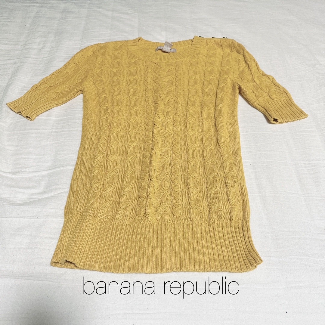 Banana Republic(バナナリパブリック)のbanana republic バナナリパブリック　鍵あみニット　イエロー　xs レディースのトップス(ニット/セーター)の商品写真