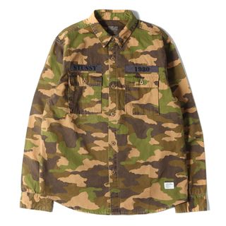 ステューシー(STUSSY)のSTUSSY ステューシー シャツ サイズ:M 00s パッチ付き カモフラージュ ミリタリー シャツ ベージュ グリーン 00年代 アーカイブ トップス カジュアルシャツ 長袖【メンズ】【中古】(シャツ)