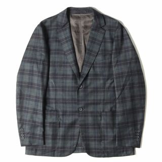 ダンヒル(Dunhill)のdunhill ダンヒル ジャケット サイズ:S チェック ウール カシミヤ 2B テーラード ジャケット 1DWKD0 259D00 BLGRAVIA FIT グレイッシュグリーン ネイビー アウター ブレザー ブルゾン【メンズ】【中古】(テーラードジャケット)