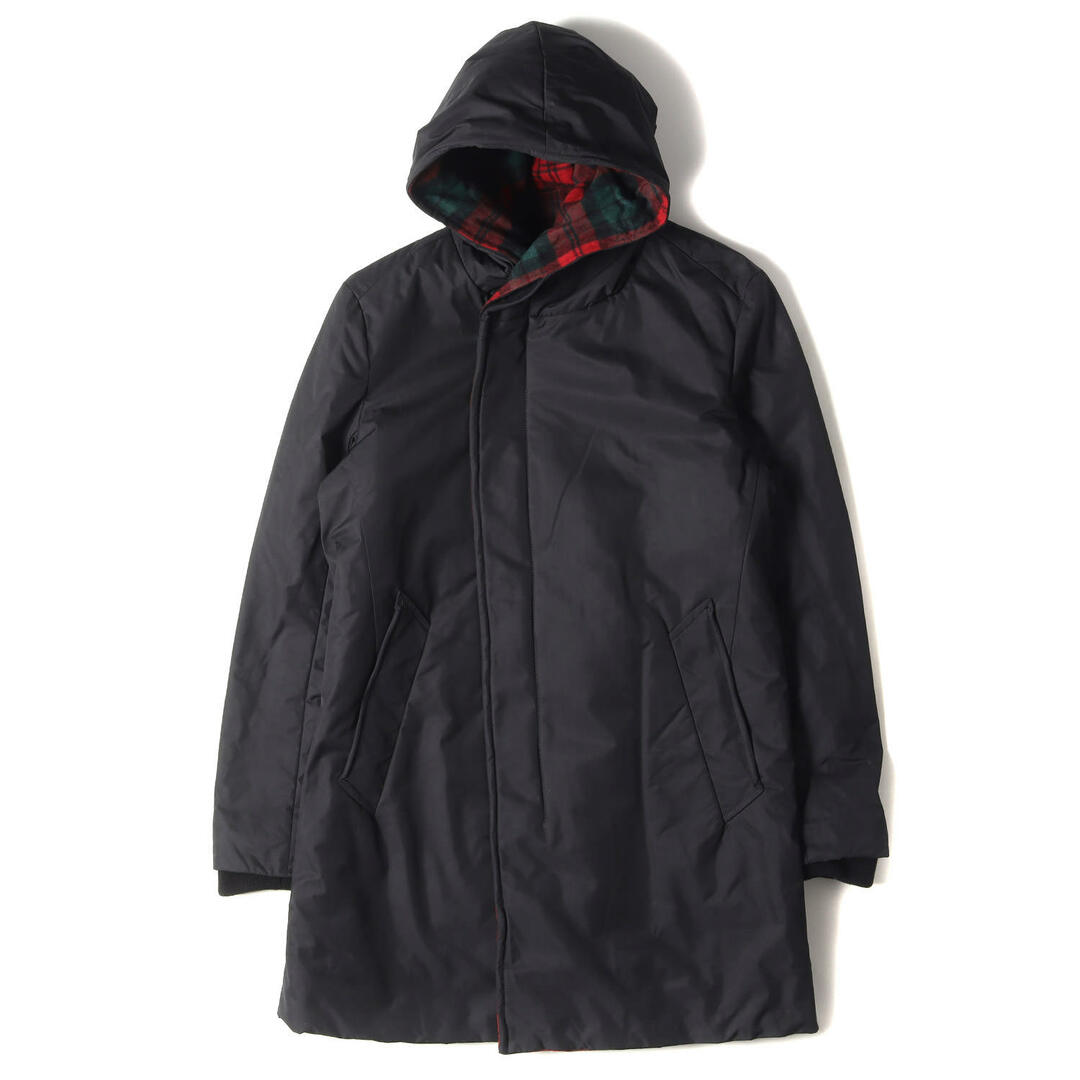 1piu1uguale3 ウノ ピュ ウノ ウグァーレ トレ コート サイズ:IV(M) PENDLETON ペンドルトン ジップ フーデッド ラップ コート ZIP HOODED WRAP COAT 裏地チェック ウール フランネル ブラック レッド グリーン 日本製 アウター ジャケット【メンズ】ジャケット/アウター