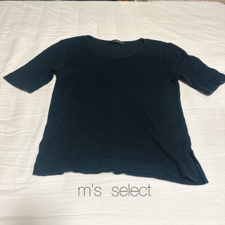m's select エムズセレクト　半袖Tシャツ　丸首　ブラック(カットソー(半袖/袖なし))