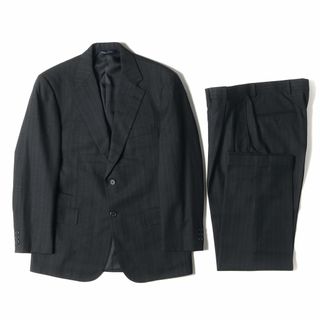 ブルックスブラザース(Brooks Brothers)のBROOKS BROTHERS ブルックスブラザーズ ウール ストライプ 2B テーラード ジャケット ツータック スラックス パンツ / セットアップ スーツ ネイビー系 36 / 30 ブランド【メンズ】【中古】(セットアップ)