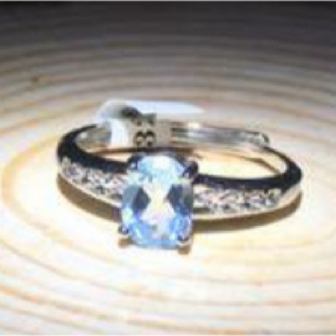 925銀戒子 リング　青いトパ石象嵌 レディースのアクセサリー(リング(指輪))の商品写真