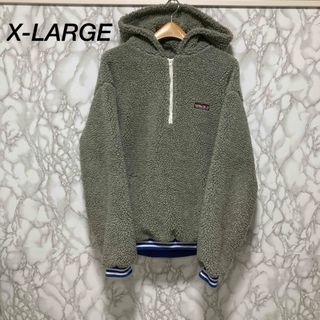 エクストララージ(XLARGE)のX-LARGE エクストララージ　パーカー　ボア　ハーフジップ　古着(パーカー)